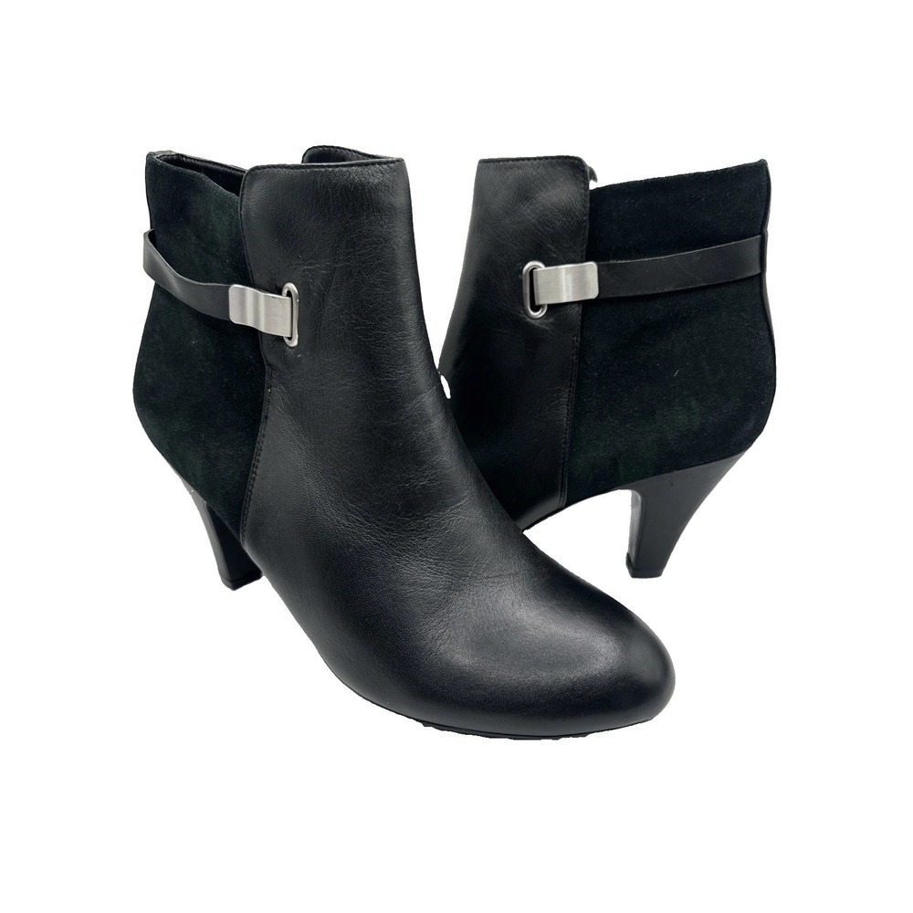 NEW Naturalizer Lilly Leather Ankle Boots Black MSRP $149 Women's Sz 10